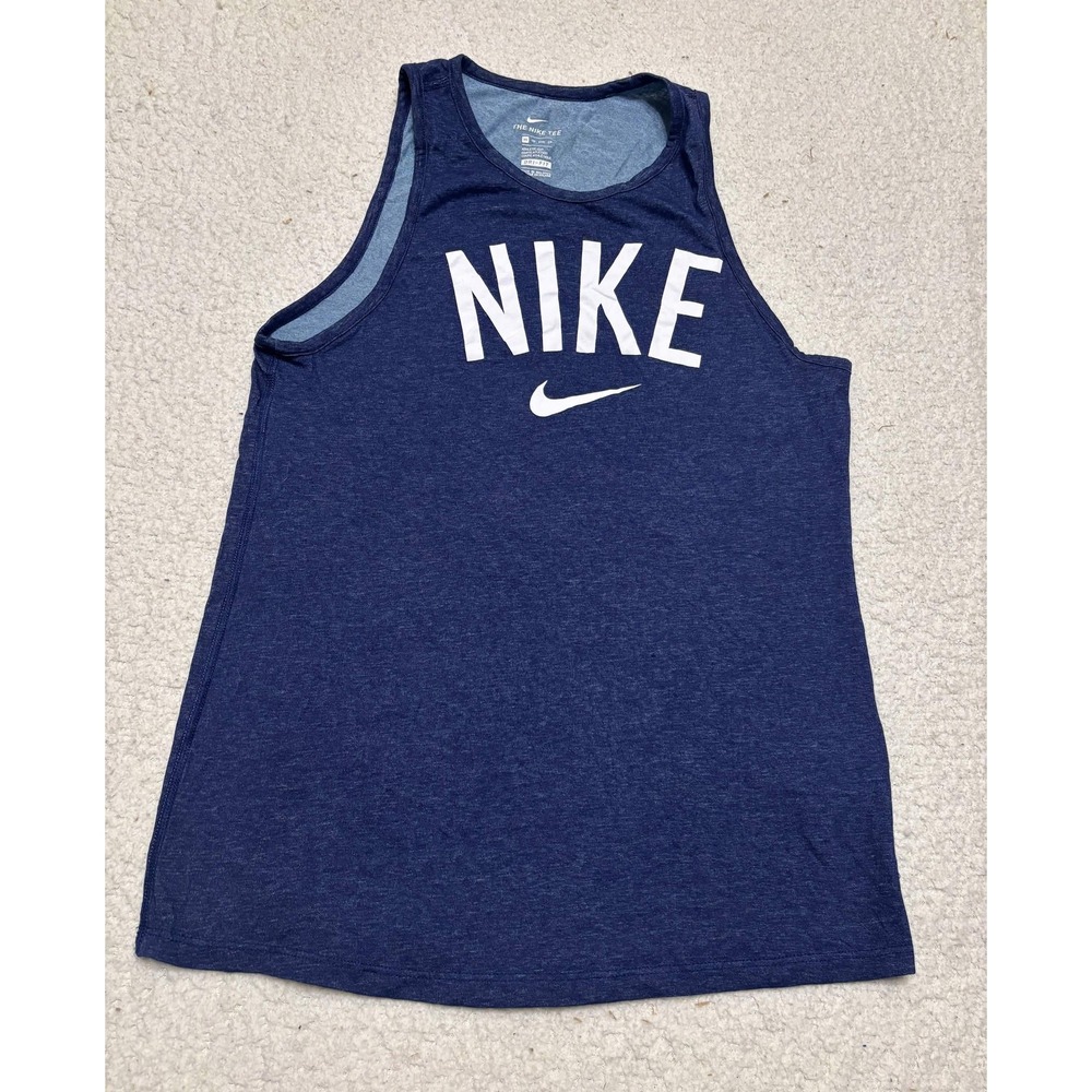 Nike Womens Tank Top Athletic Size XS Blue Racerback The Nike Tee Dri-fit
